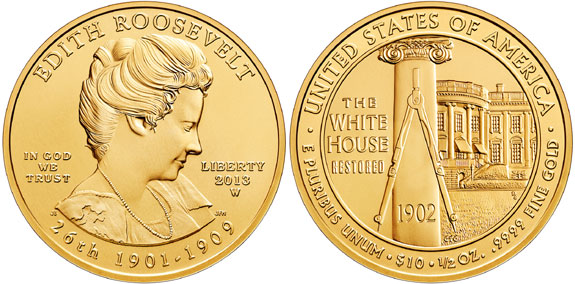 2009 Edith Roosevelt First Spouse Gold coin
