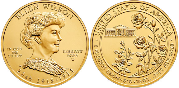 2013 Ellen Wilson First Spouse Gold Coin