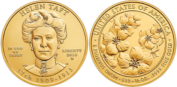 2013 Helen Taft First Spouse Gold Coin