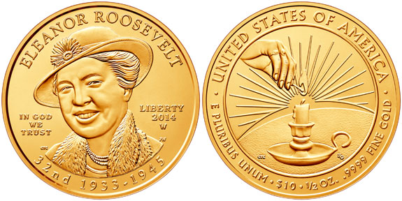 Eleanor Roosevelt First Spouse Gold Coin