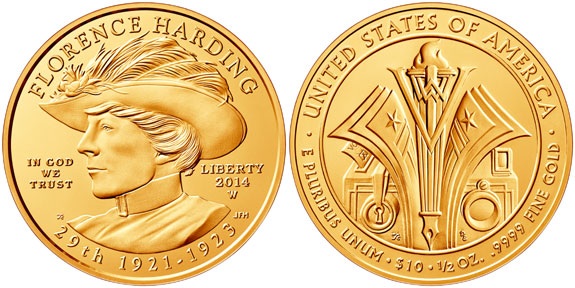 Florence Harding First Spouse Gold Coin