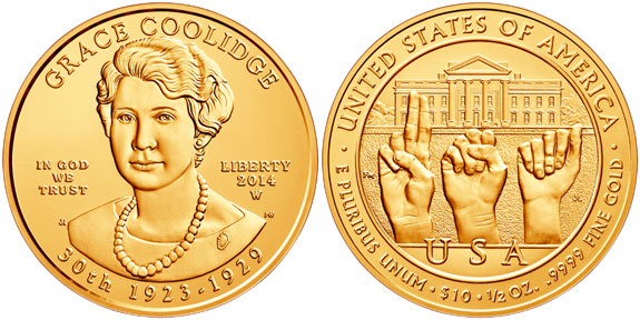 Grace Coolidge First Spouse Gold Coin
