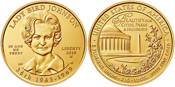 Lady Bird Johnson First Spouse Gold Coin