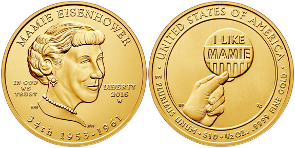 Mamie Eisenhower First Spouse Gold Coin